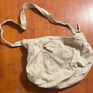 Striped Cream & Ivory Shoulder Bag